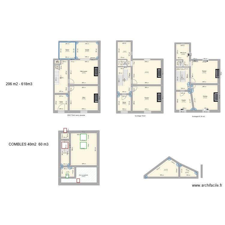 COLLIN. Plan de 25 pièces et 283 m2