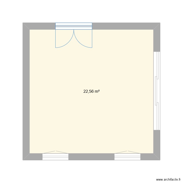 chaaplaudae. Plan de 1 pièce et 23 m2