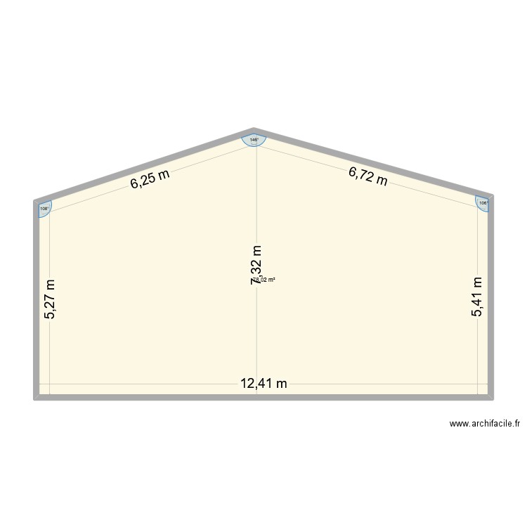 Chateau de Parnay. Plan de 1 pièce et 78 m2