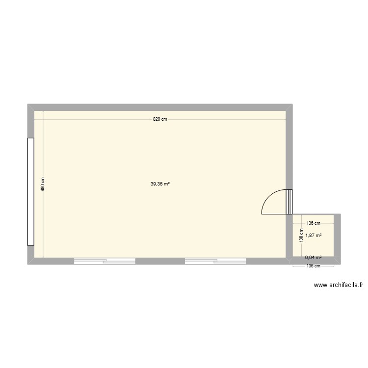 garage. Plan de 3 pièces et 41 m2