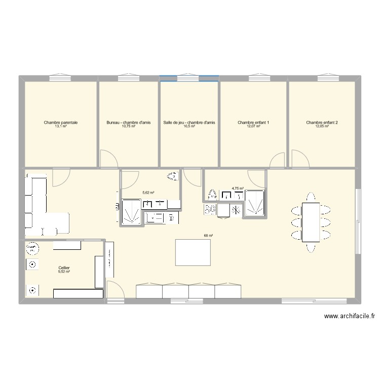 Plan maison 2024 08 2. Plan de 9 pièces et 146 m2