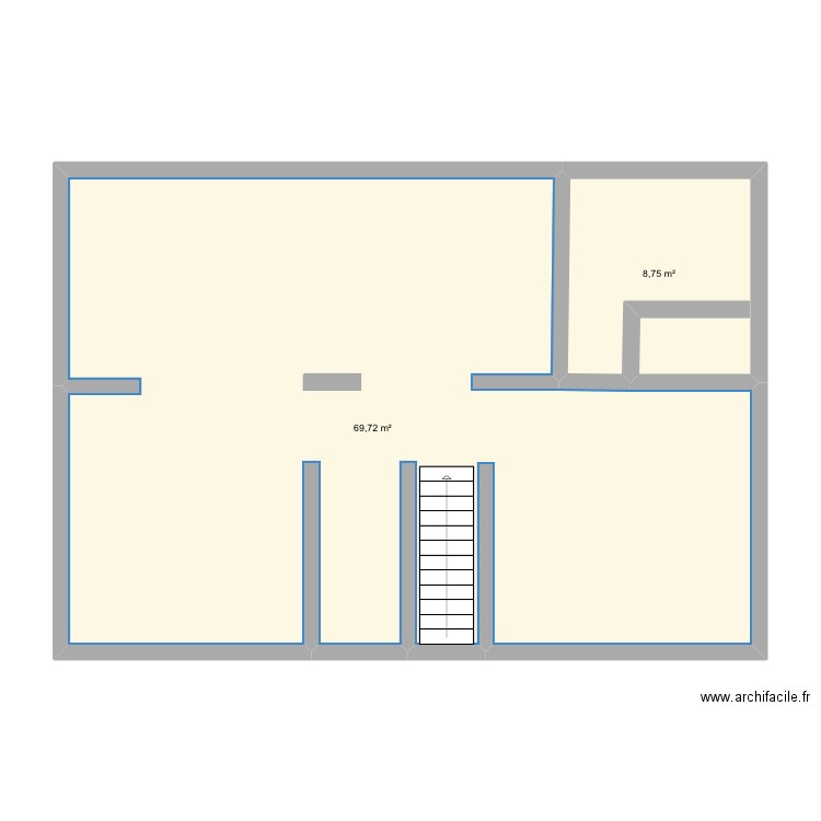 Maison de Maman. Plan de 2 pièces et 78 m2