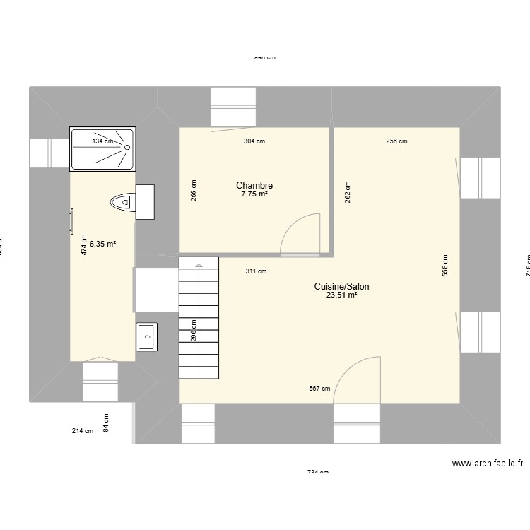 Franceschi Antoine - Projet adapt. Plan de 7 pièces et 108 m2