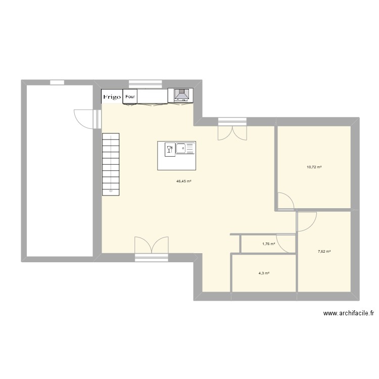 sabrina plan modifie et meublé. Plan de 5 pièces et 71 m2