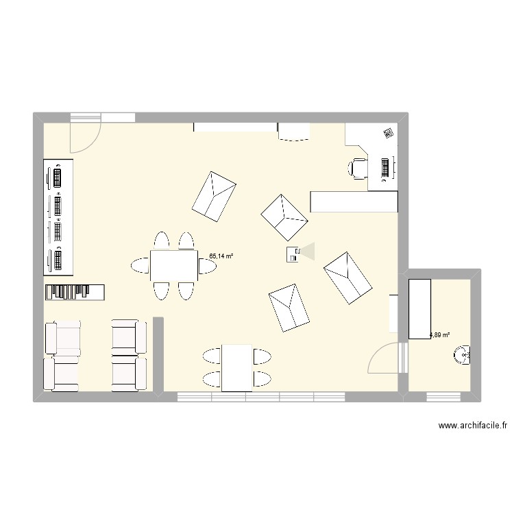 dispositif ULIS. Plan de 2 pièces et 70 m2