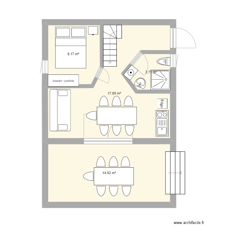 CHALET 5-7 pers. Plan de 4 pièces et 41 m2