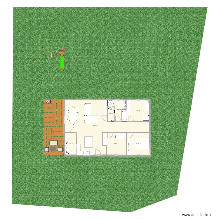 maison 2. Plan de 7 pièces et 99 m2