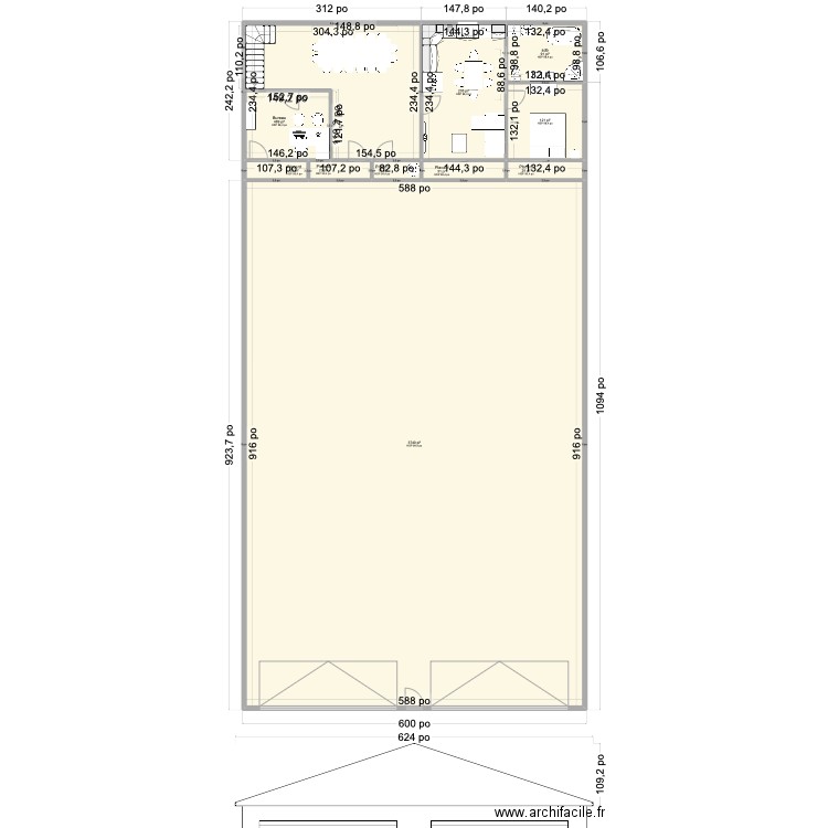 garage zed. Plan de 10 pièces et 446 m2