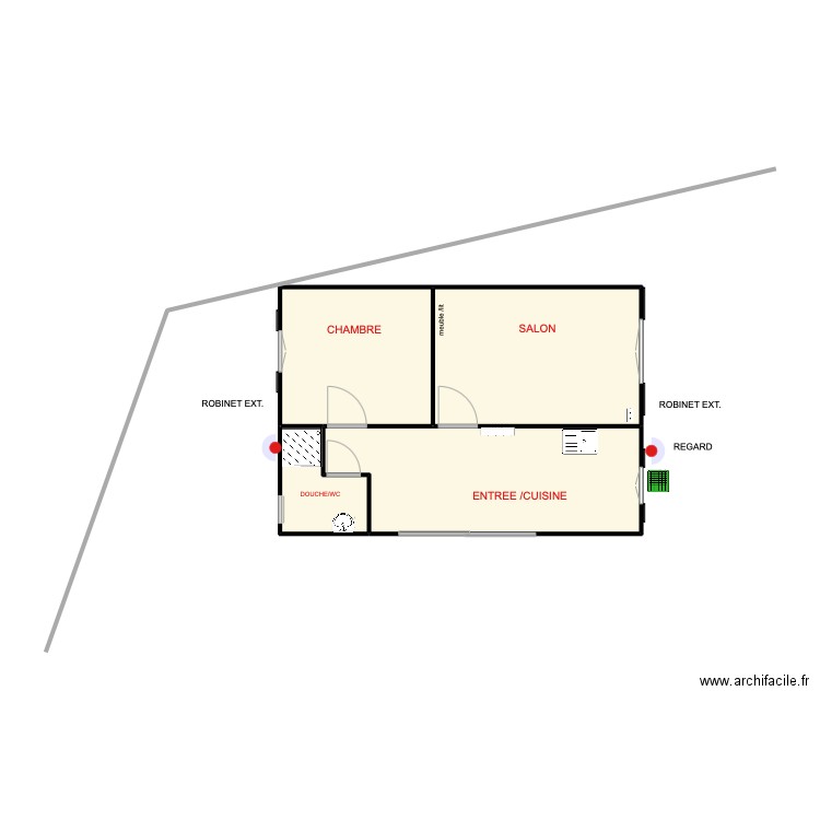 MAISON CHATEAU SUR LOIR 14. Plan de 4 pièces et 42 m2