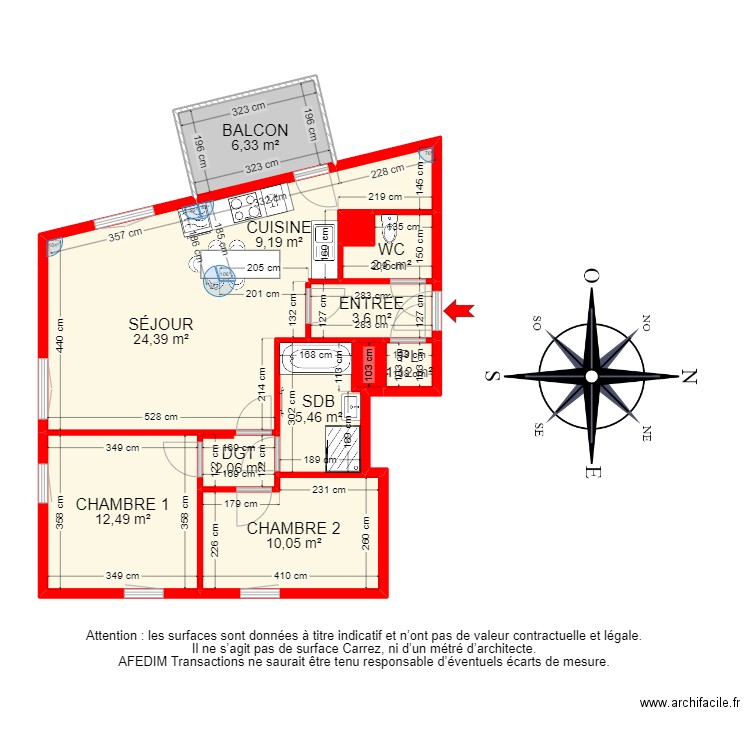 BI22244 -. Plan de 13 pièces et 107 m2