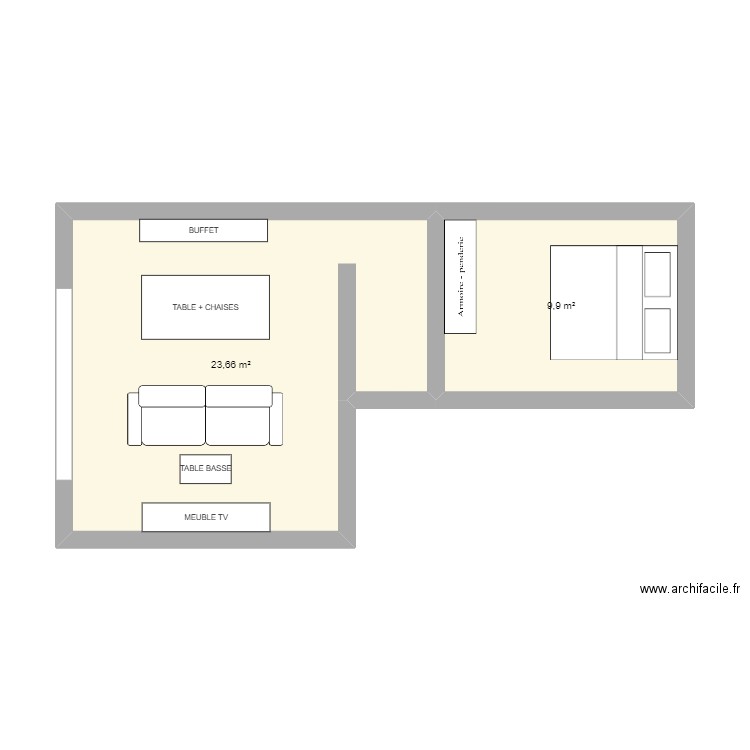 porcieu situation 1. Plan de 2 pièces et 34 m2