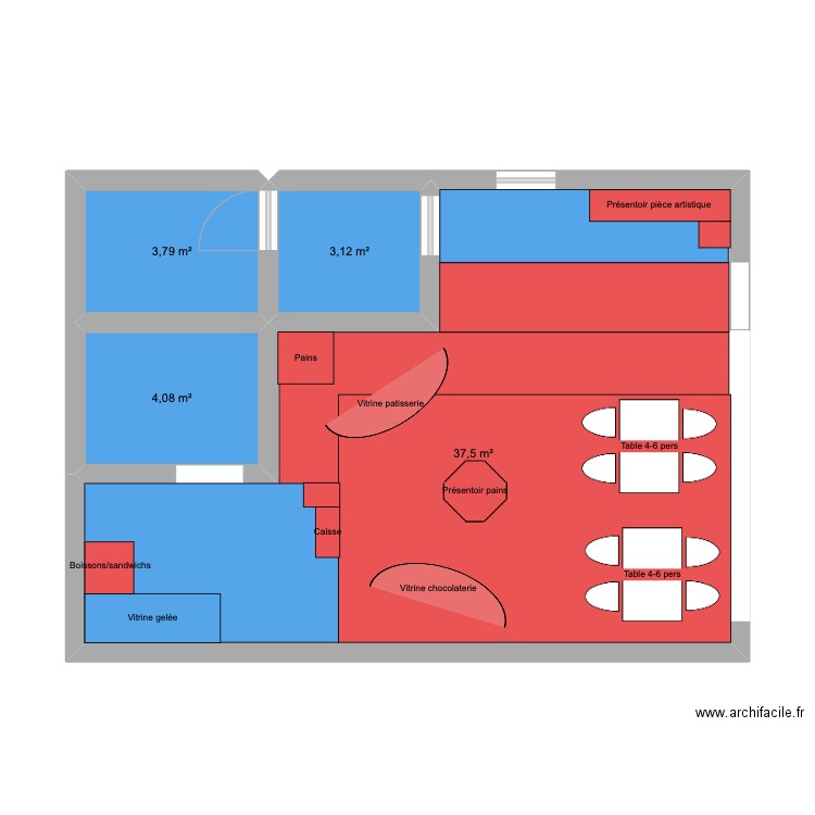 Plan ICF 1. Plan de 4 pièces et 48 m2