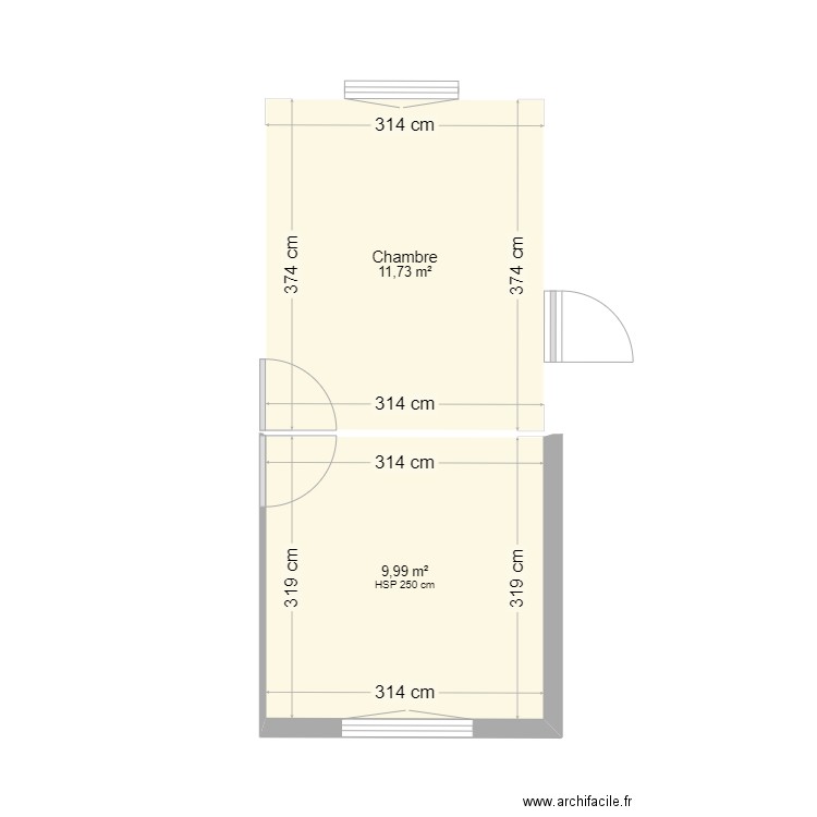 Bollène. Plan de 2 pièces et 22 m2