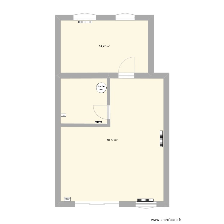 Henry. Plan de 2 pièces et 56 m2