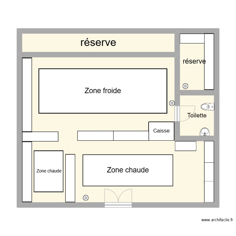 plan magasin quiosco qarita. Plan de 4 pièces et 82 m2