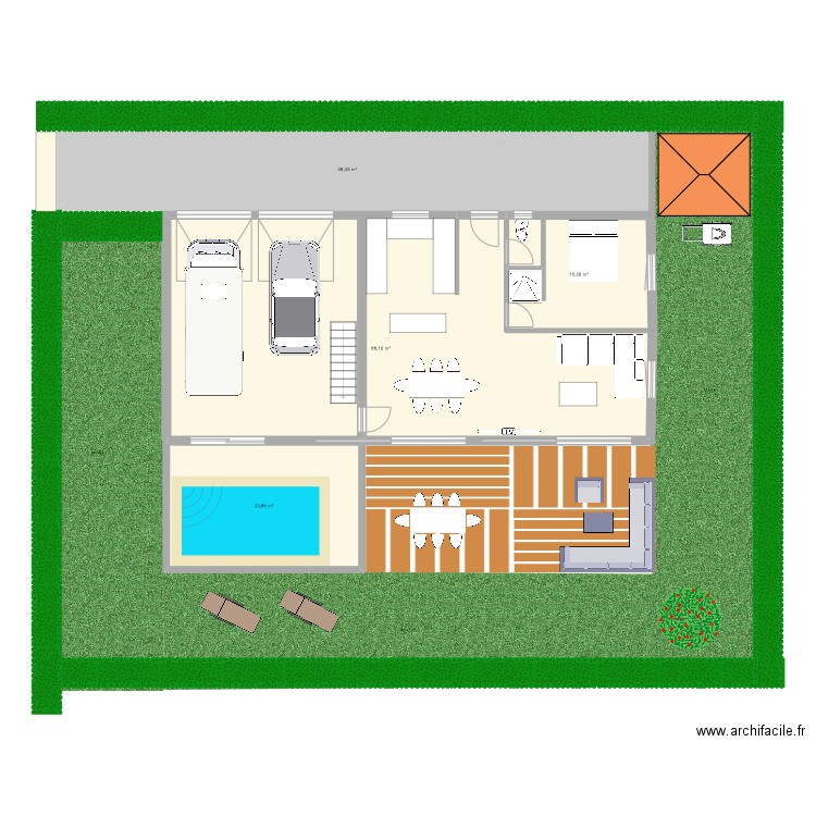 Maison. Plan de 4 pièces et 166 m2