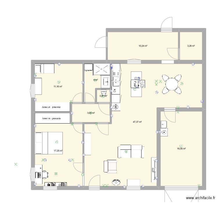 PEYNIER 5. Plan de 9 pièces et 114 m2