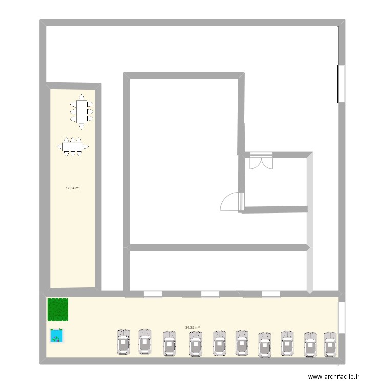 Contrôle Technique 14 route de Clermont 95340 Bernes Sur Oisee . Plan de 2 pièces et 52 m2