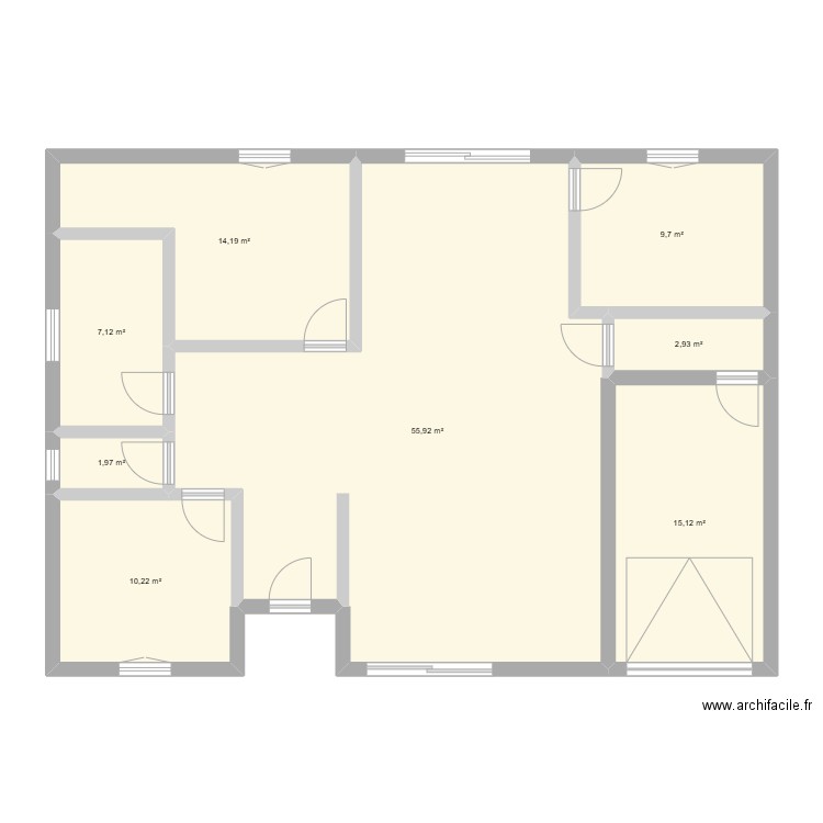 Maison A. Plan de 8 pièces et 117 m2