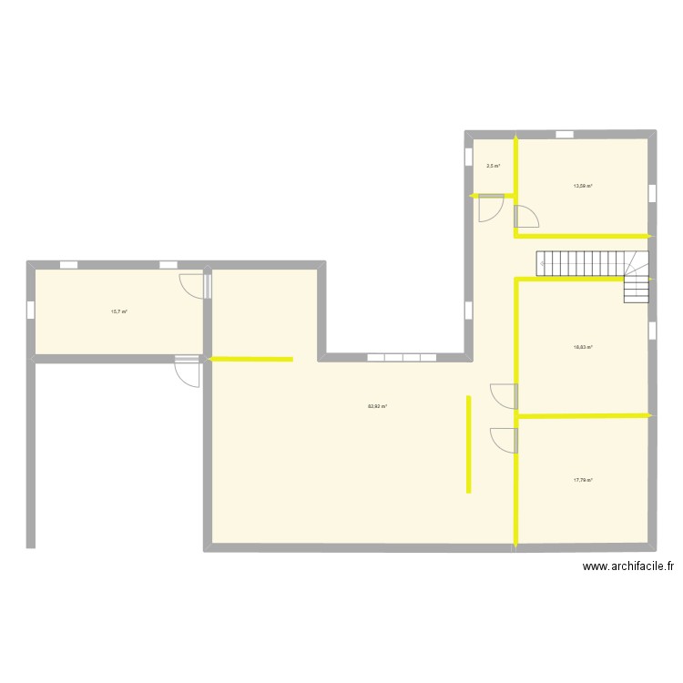 notre maison. Plan de 6 pièces et 151 m2