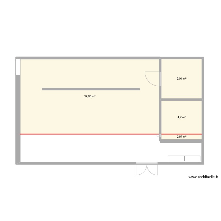 GARS DU NORD. Plan de 4 pièces et 42 m2