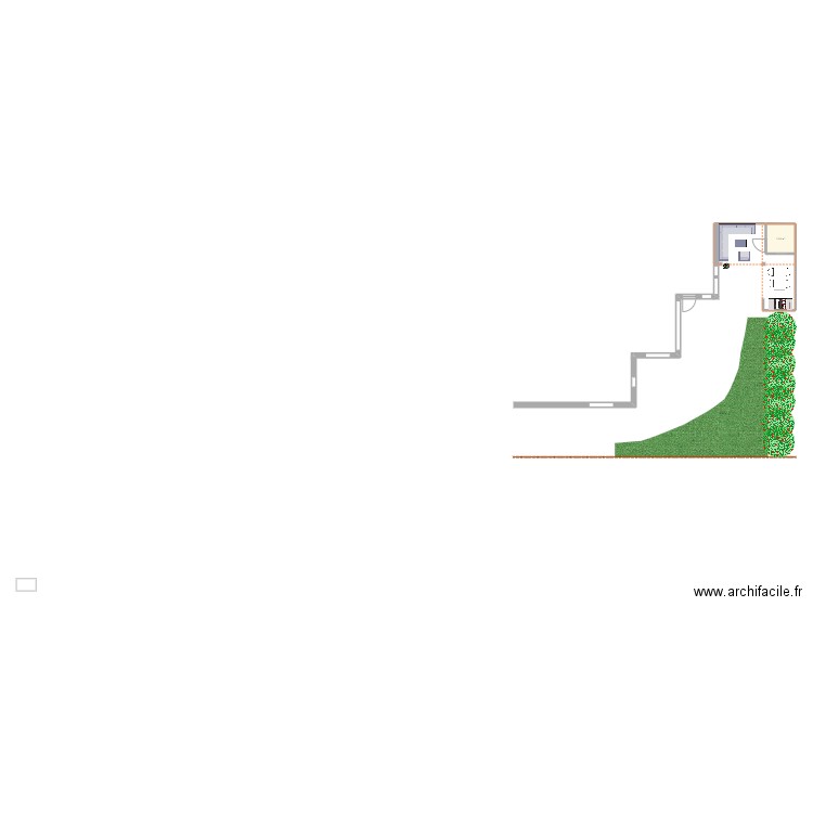 Overkapping 1. Plan de 1 pièce et 3 m2