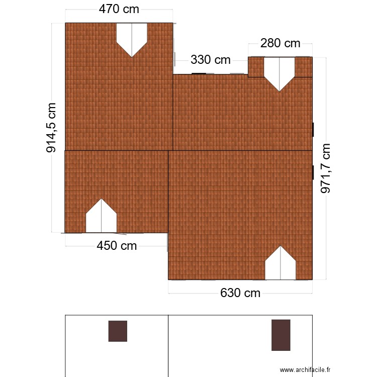 Les Vaussourds. Plan de 16 pièces et 159 m2