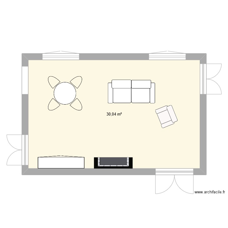 Salon Bastia. Plan de 1 pièce et 30 m2