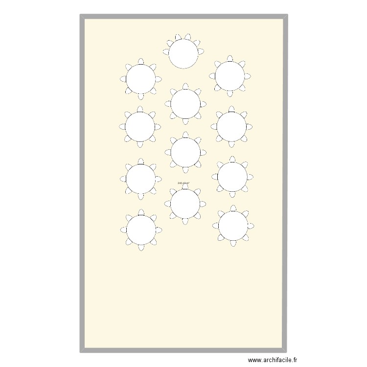 plan table . Plan de 1 pièce et 240 m2