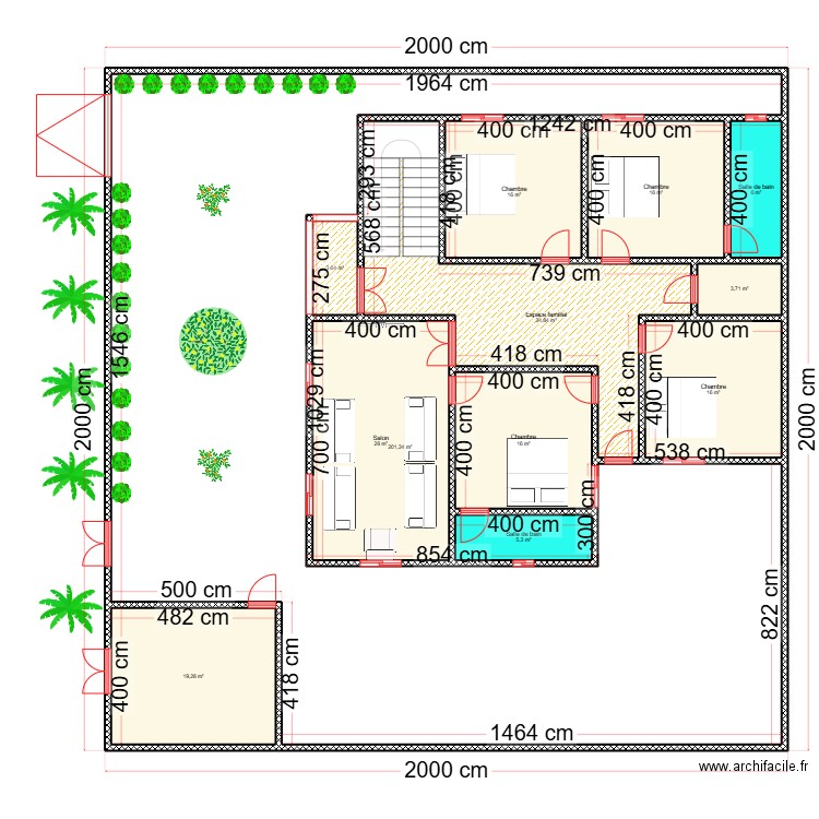 MAAM  MOOR. Plan de 12 pièces et 366 m2