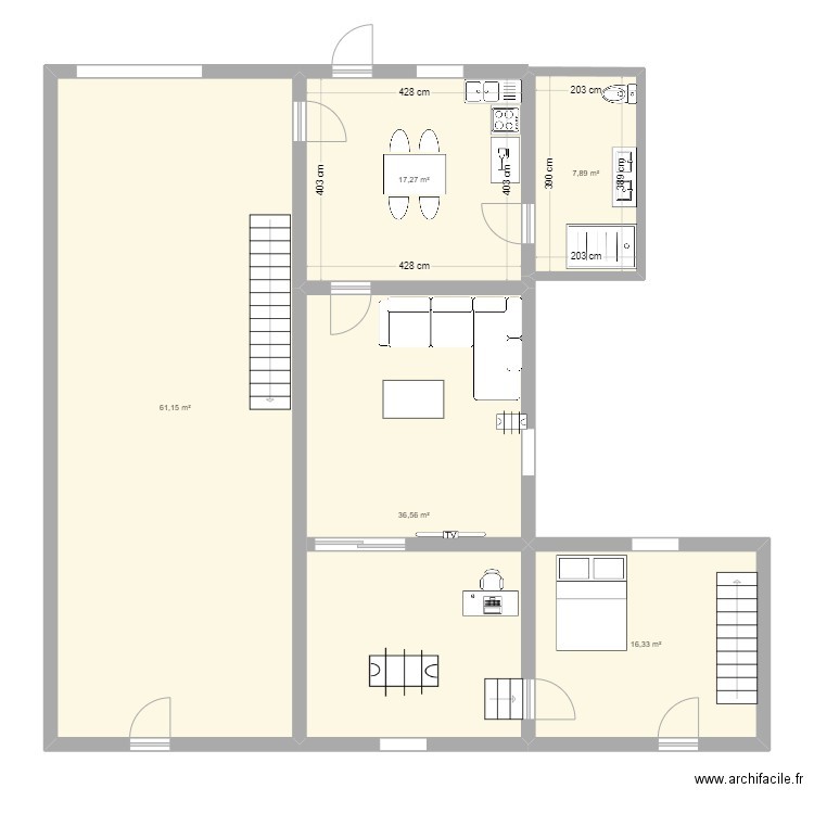 Chatillon. Plan de 5 pièces et 139 m2