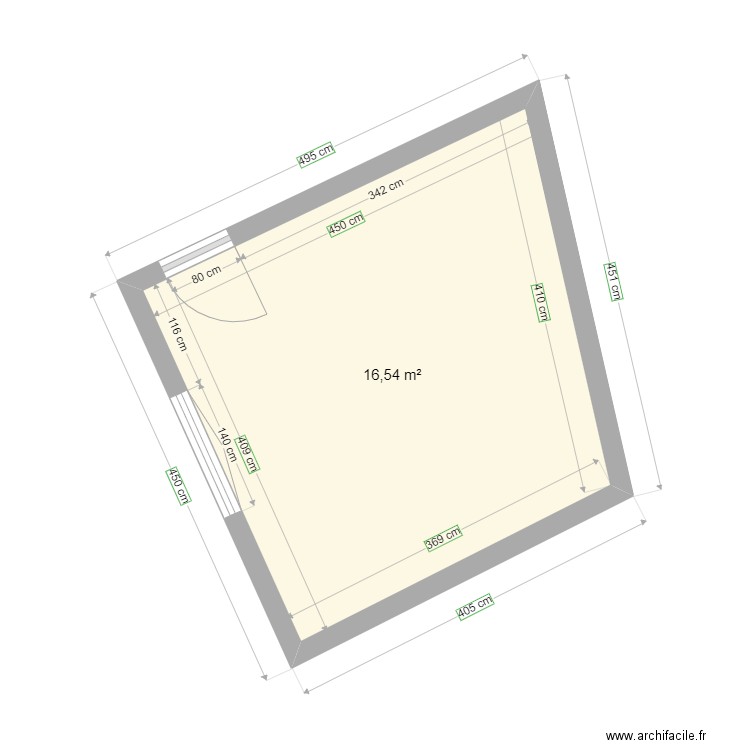 Projet Dulout 2. Plan de 1 pièce et 17 m2