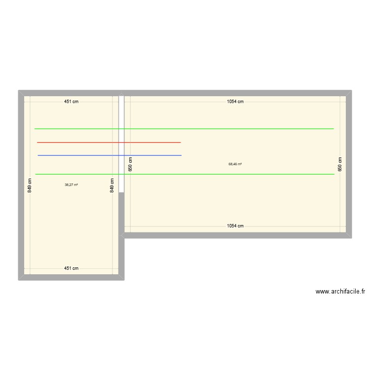 CABLAGE PNX. Plan de 2 pièces et 107 m2