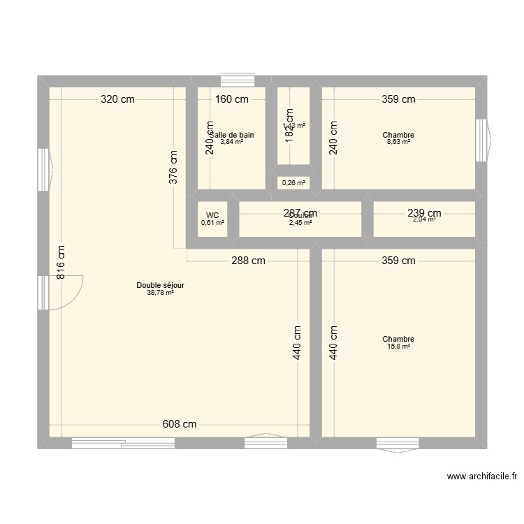 MAISON ACTUELLE. Plan de 9 pièces et 74 m2