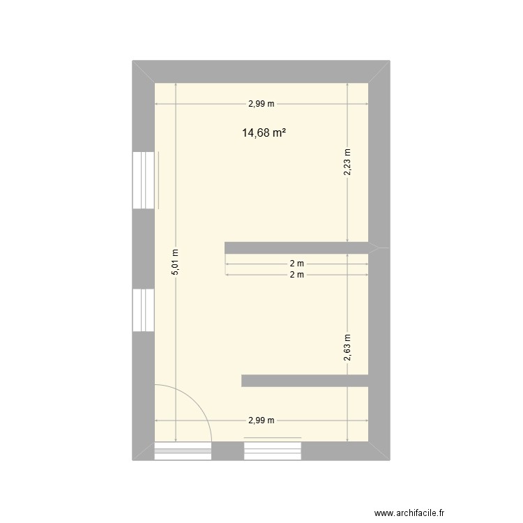 garage. Plan de 1 pièce et 16 m2