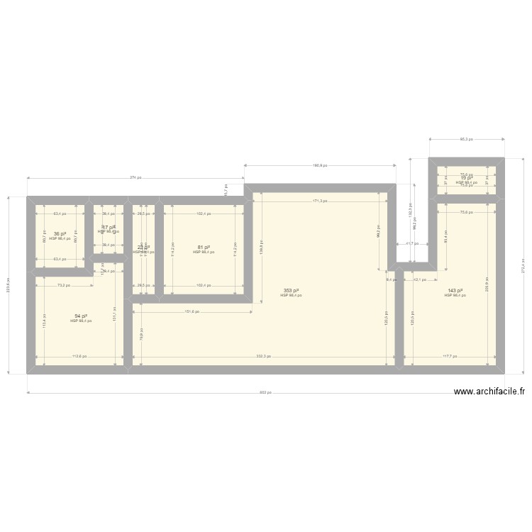 TOUNKA4. Plan de 8 pièces et 71 m2