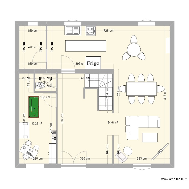 essai. Plan de 4 pièces et 70 m2