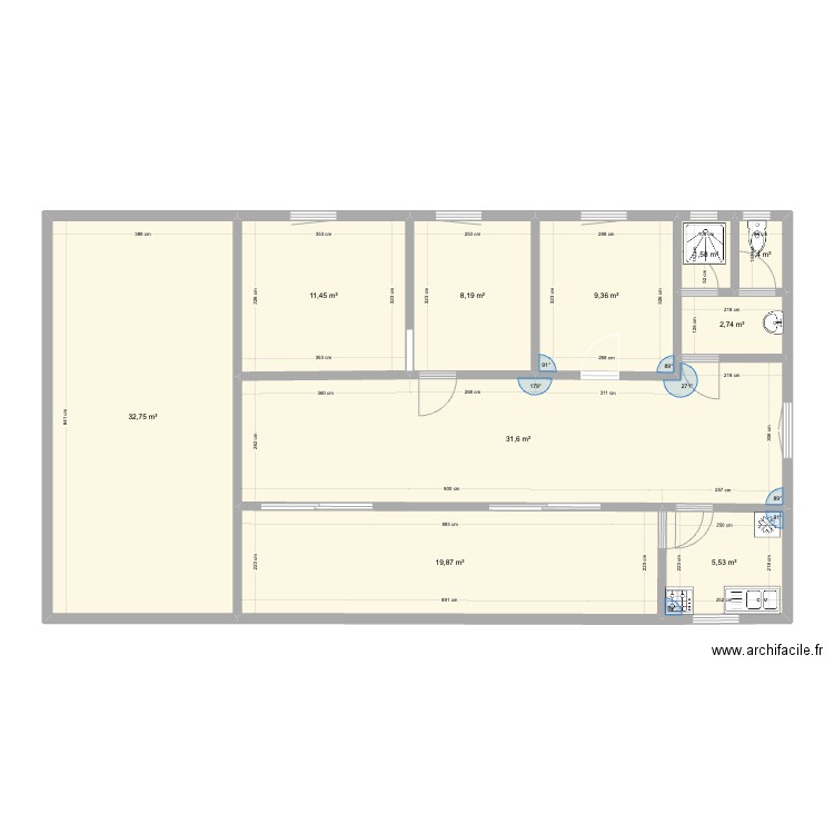 fond st denis. Plan de 10 pièces et 124 m2