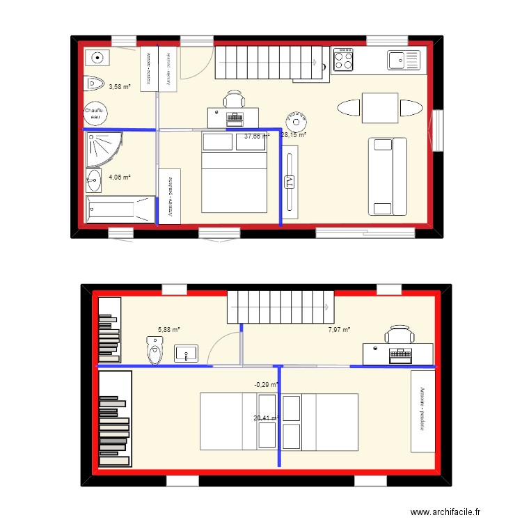 rez de chaussee. Plan de 8 pièces et 145 m2