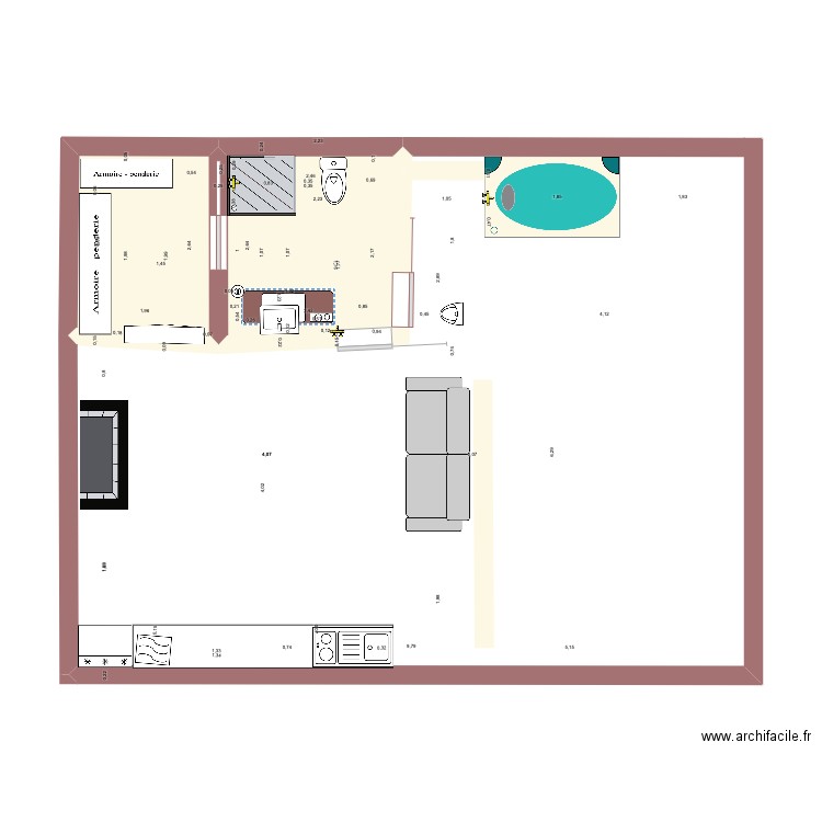 Mabegondo-bas. Plan de 2 pièces et 11 m2