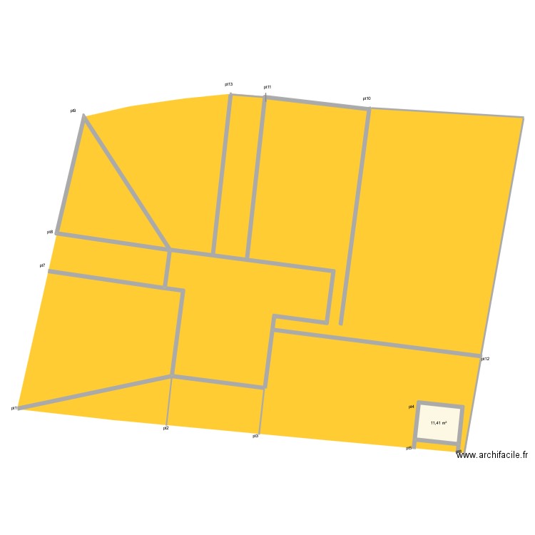 cadastre mesure. Plan de 1 pièce et 11 m2