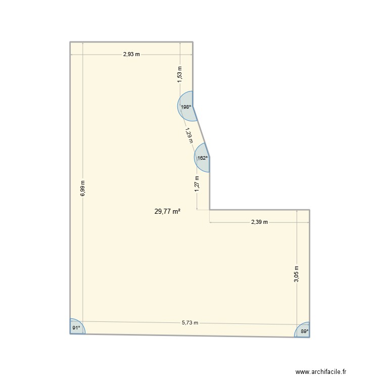 boston. Plan de 1 pièce et 30 m2