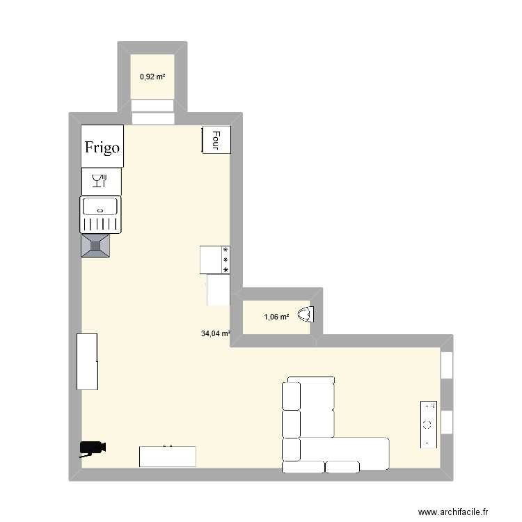 erwan ranson. Plan de 3 pièces et 36 m2