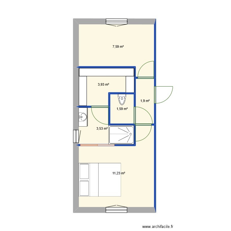 plan maison mère 2. Plan de 6 pièces et 30 m2