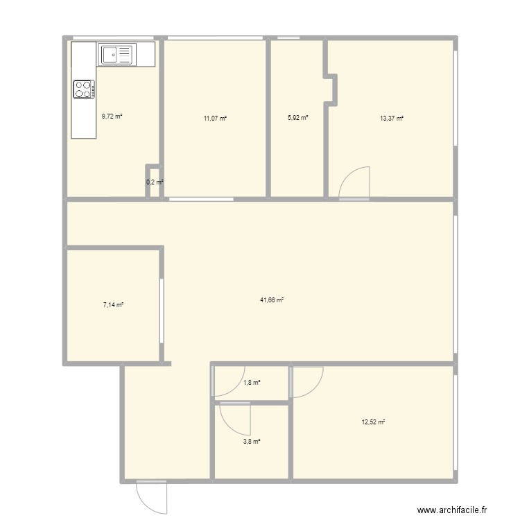 ActuelVaucressRefait. Plan de 10 pièces et 107 m2