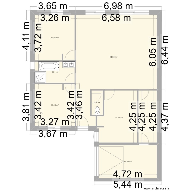 flexanville. Plan de 8 pièces et 106 m2