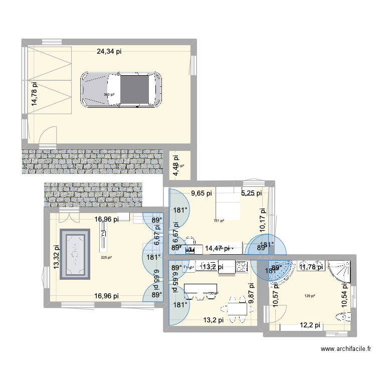 maison. Plan de 6 pièces et 94 m2