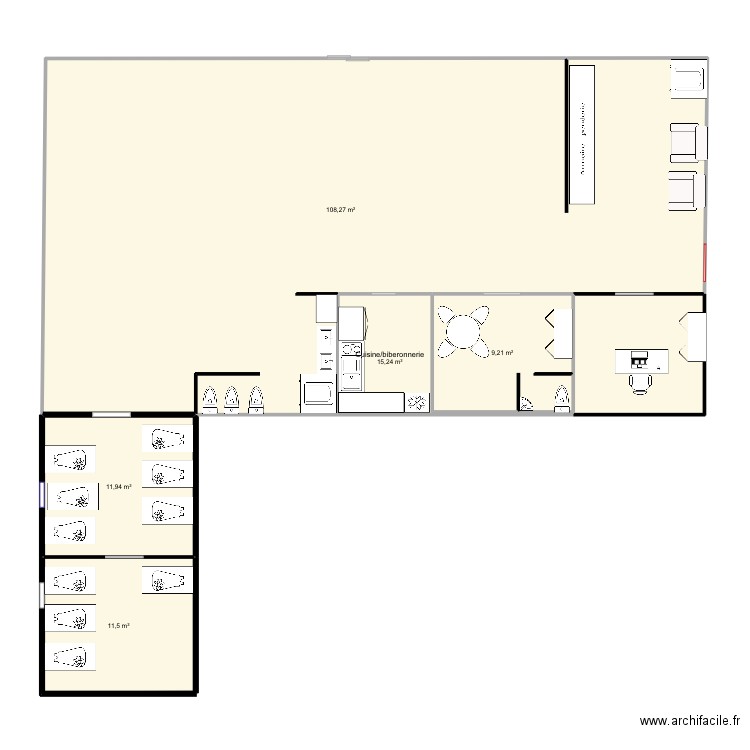 Projet 2. Plan de 5 pièces et 156 m2