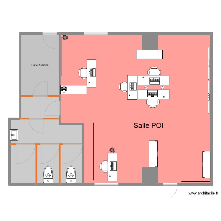 Salle Formation. Plan de 9 pièces et 314 m2