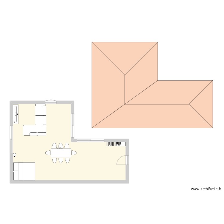 méson 1. Plan de 1 pièce et 52 m2